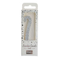 Zilveren Glitter Nummer Kaars 2