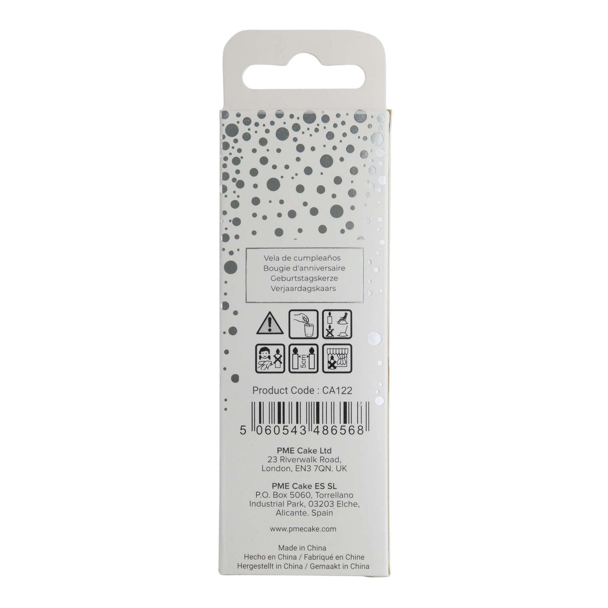 Silver Glitter Number Two Candle