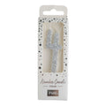 Silver Glitter Number Four Candle