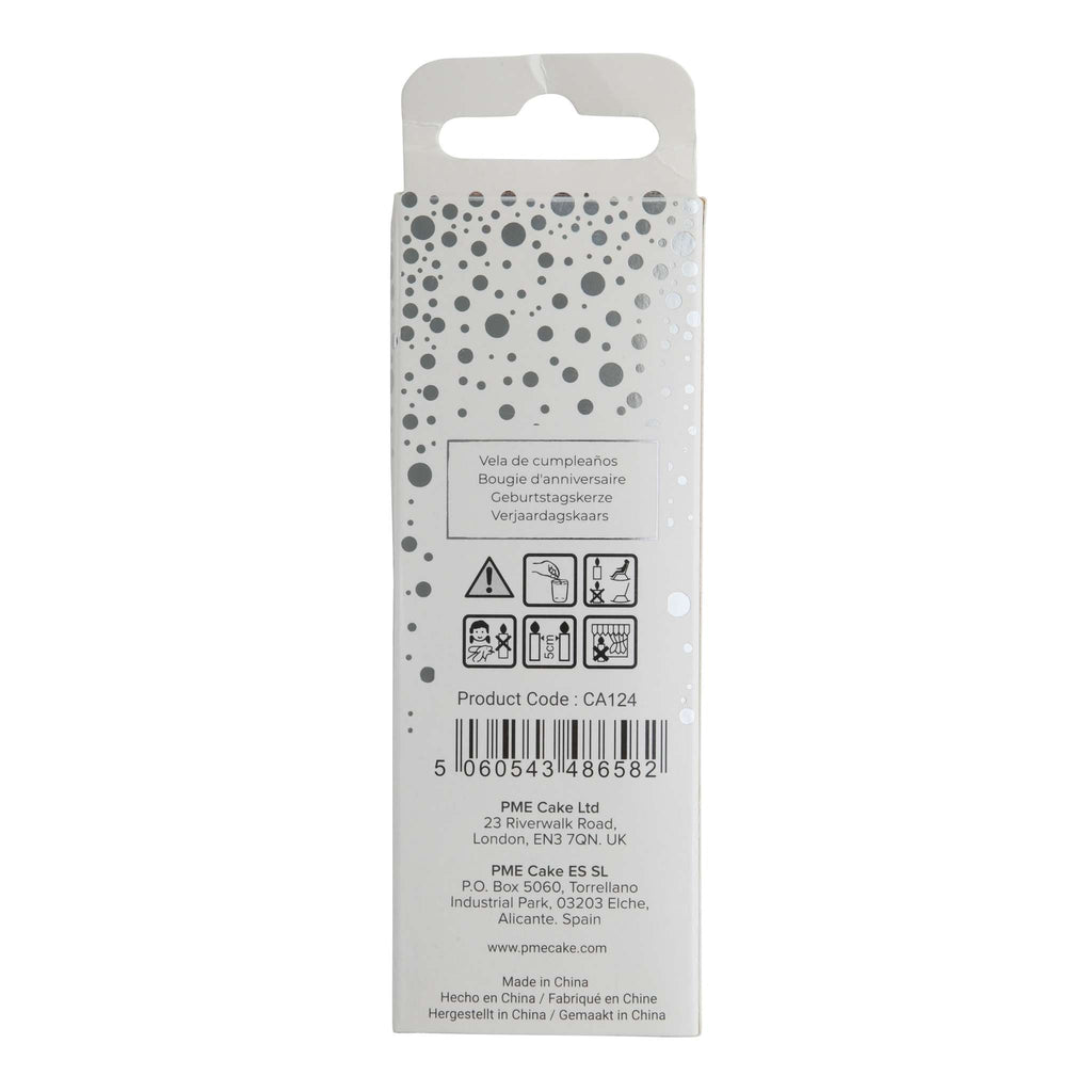 Silver Glitter Number Four Candle