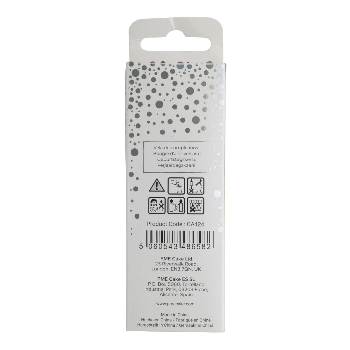 Silver Glitter Number Four Candle