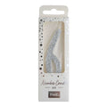 Silver Glitter Number Six Candle