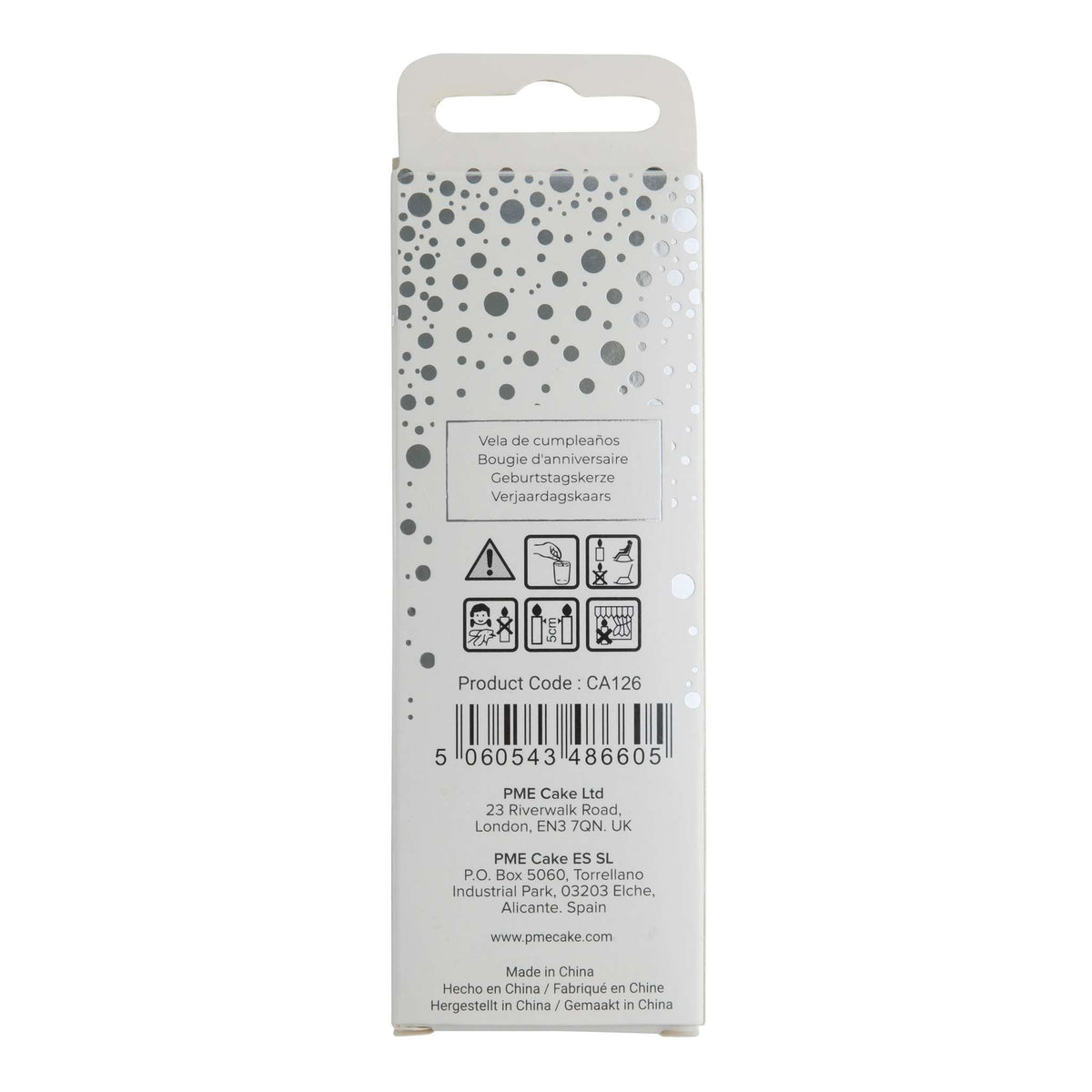 Silver Glitter Number Six Candle