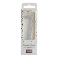 Silver Glitter Number Seven Candle