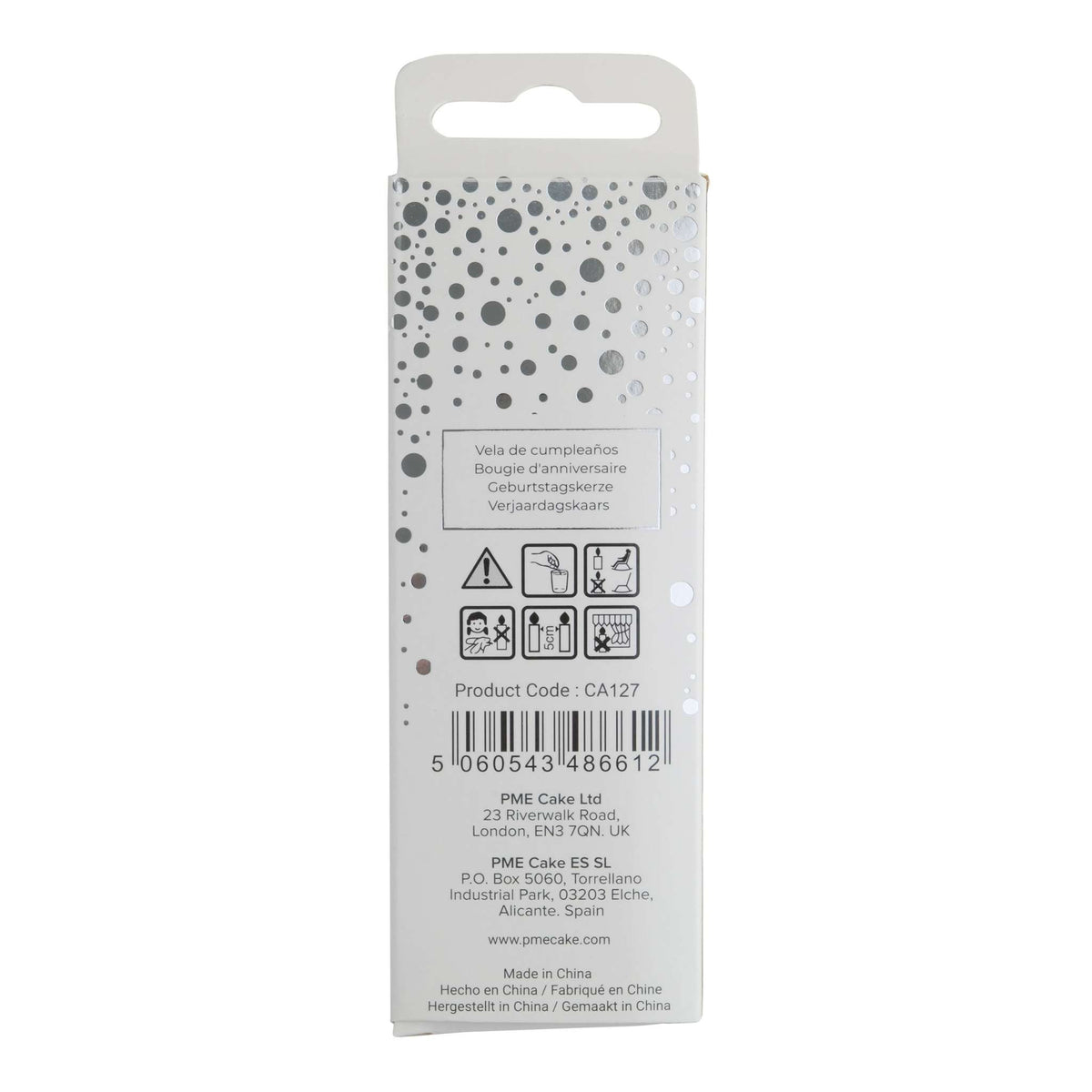 Silver Glitter Number Seven Candle