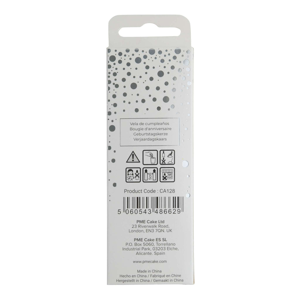 Zilveren Glitter Nummer Kaars 8