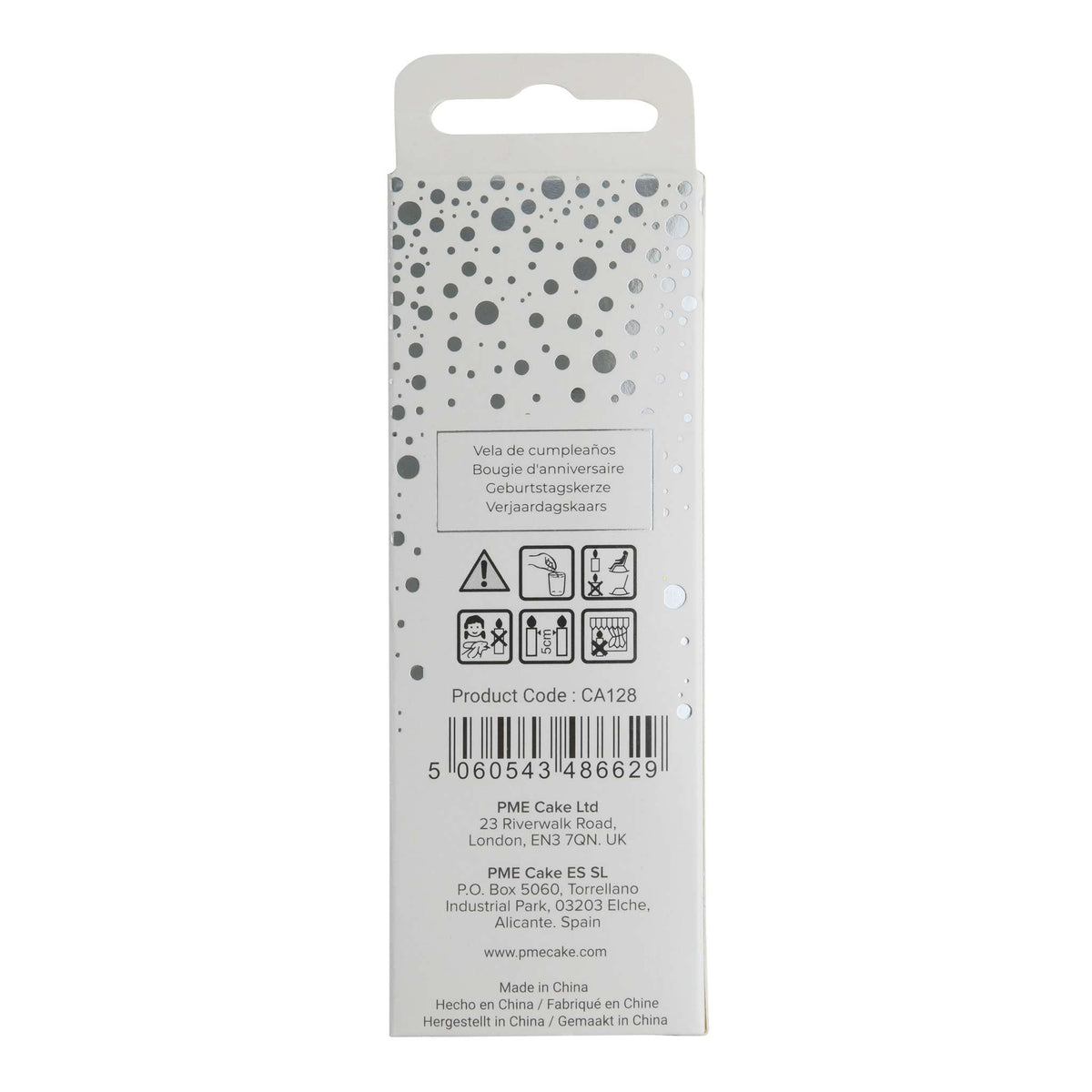 Zilveren Glitter Nummer Kaars 8