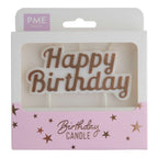 Kaars Topper - Happy Birthday Rosé Goud