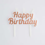 Kaars Topper - Happy Birthday Rosé Goud