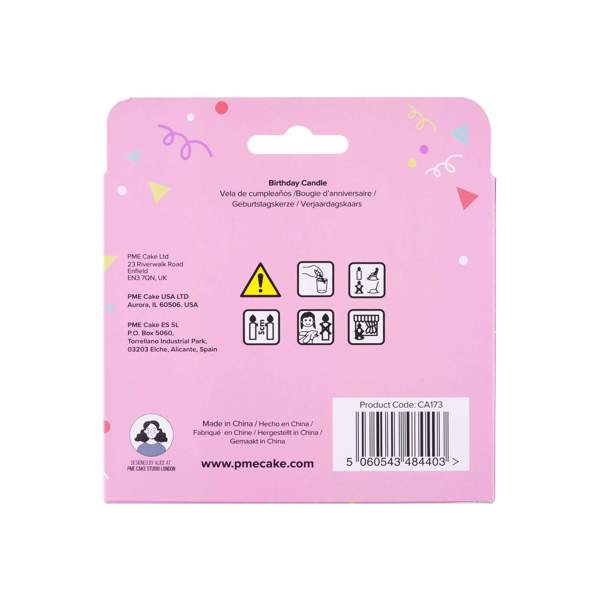 Kerzen-Topper - Rosa Pastell-Geburtstagskerze