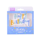 Adorno para Vela - Vela de Cumpleaños Pastel Azul
