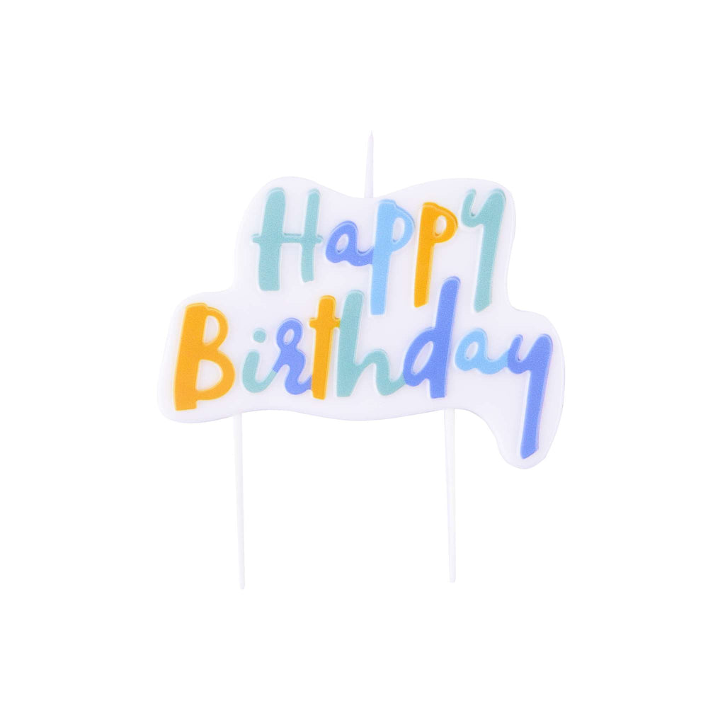Adorno para Vela - Vela de Cumpleaños Pastel Azul