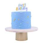 Adorno para Vela - Vela de Cumpleaños Pastel Azul