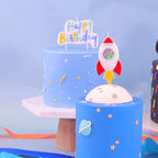 Adorno para Vela - Vela de Cumpleaños Pastel Azul