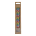 Rainbow Stripe Tall Candles Set Of 6