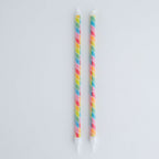 Rainbow Stripe Tall Candles Set Of 6