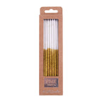 Gold Glitter Tall Candles Set Of 16
