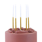 Gold Glitter Tall Candles Set Of 16
