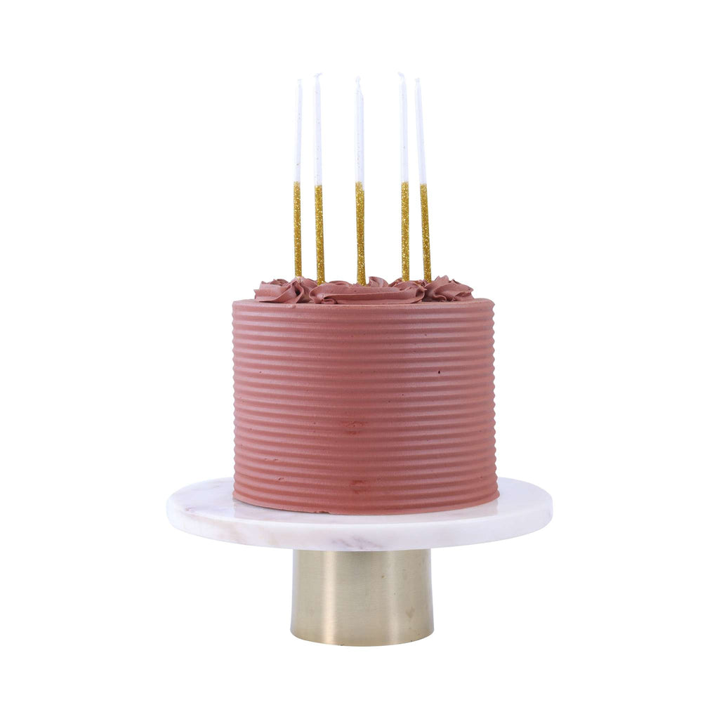 Gold Glitter Tall Candles Set Of 16