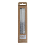 Silver Glitter Tall Candles Set Of 16