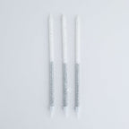 Silver Glitter Tall Candles Set Of 16
