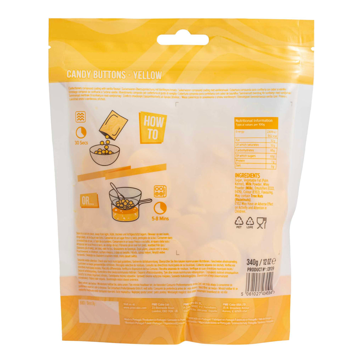 Yellow Candy Buttons (340g / 12oz)