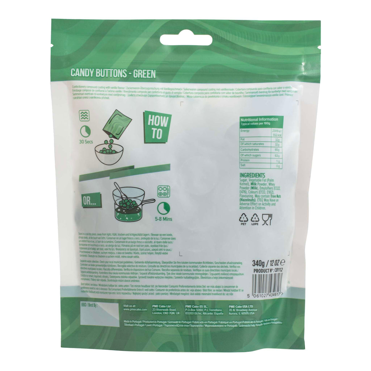 Green Candy Buttons (340g / 12oz)