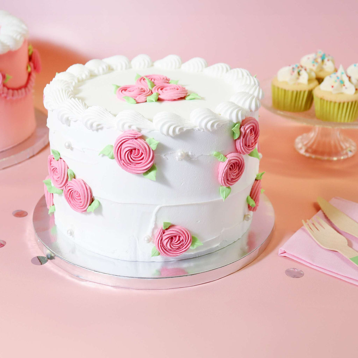 Round Banded Edge Silver Cake Board (25cm / 10in)