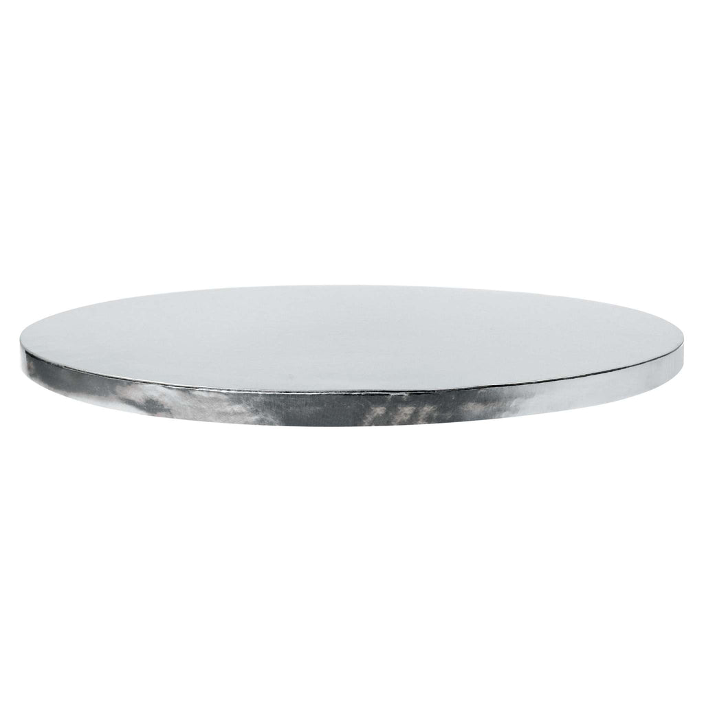 Runde Kuchenplatte mit Glatter Rand, Silber (12" / 30cm)