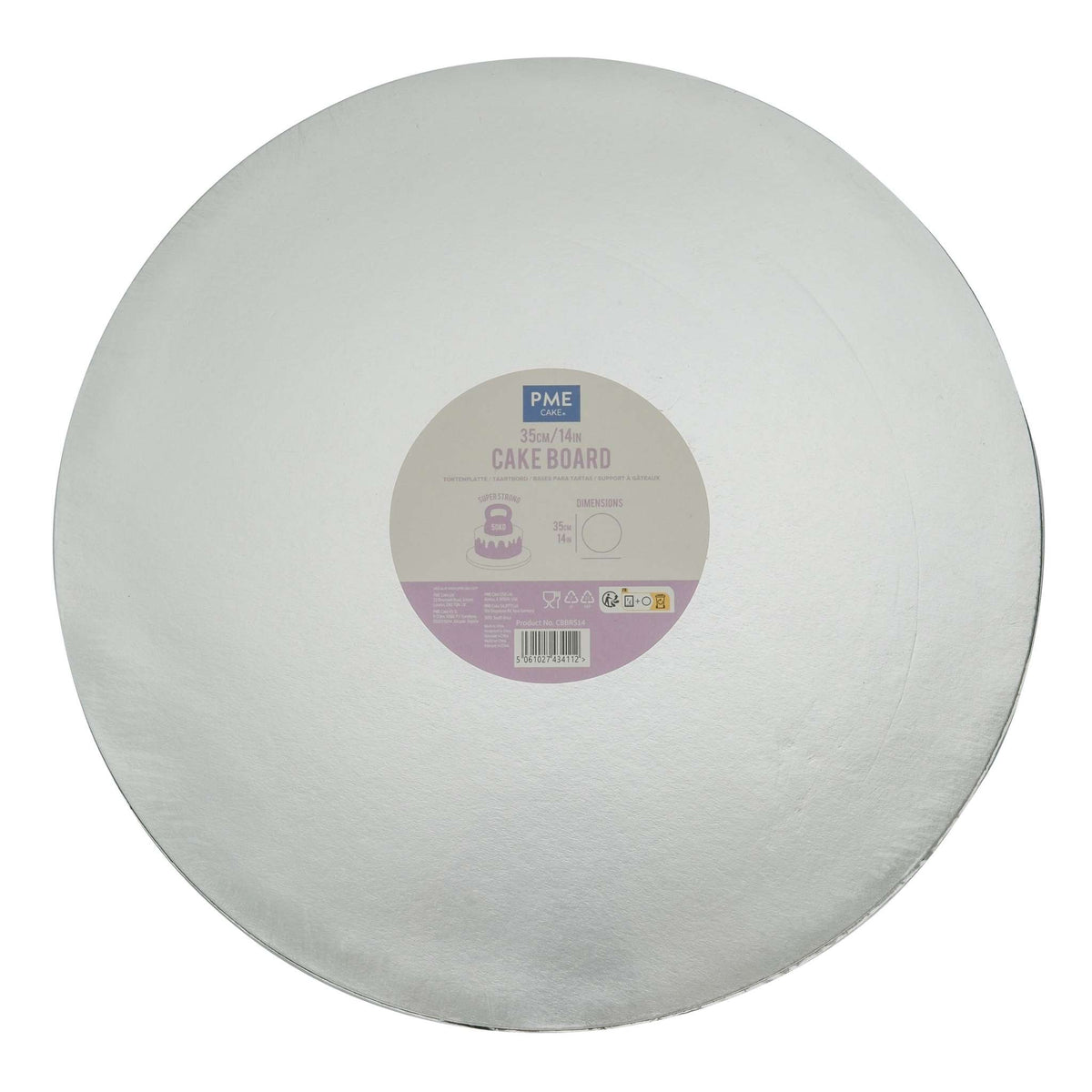 Round Banded Edge Silver Cake Board (35cm / 14in)