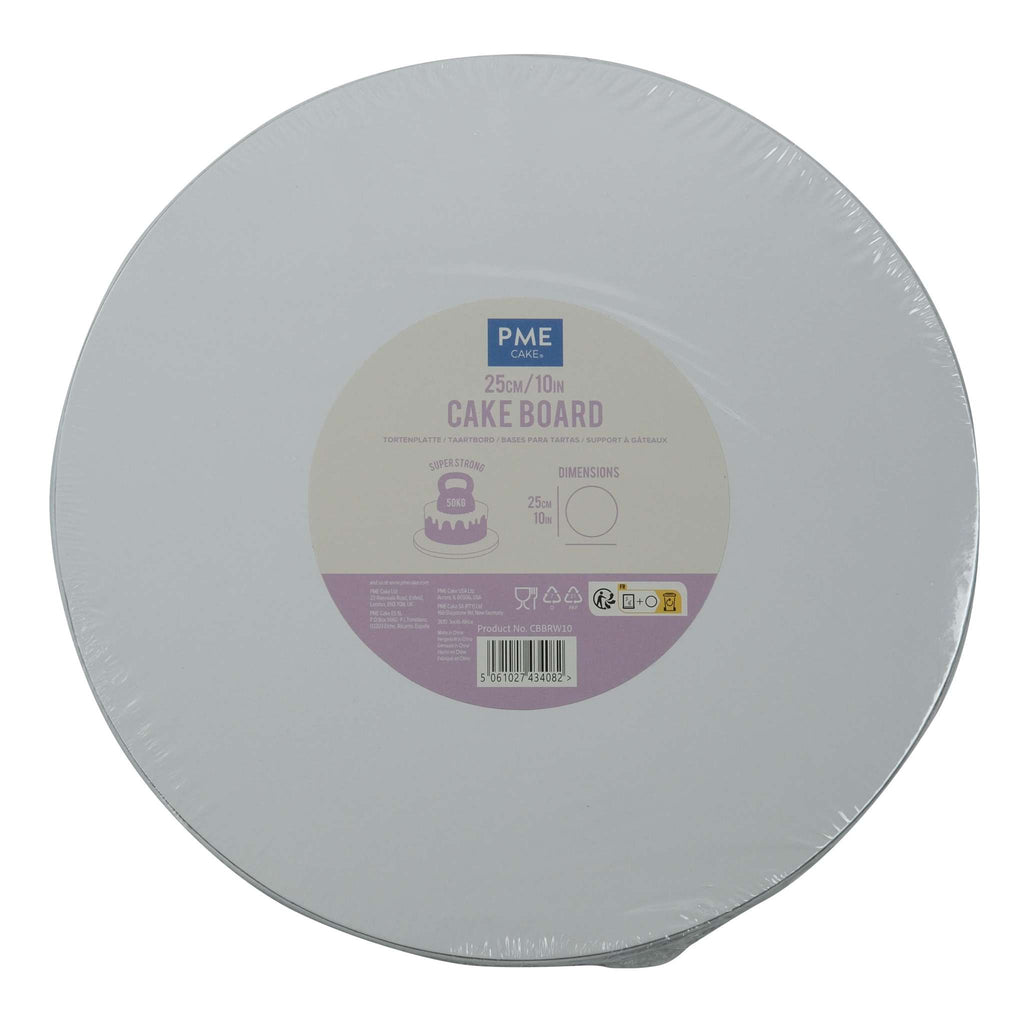 Runde Kuchenplatte mit Glatter Rand, Weiß (10" / 25cm)