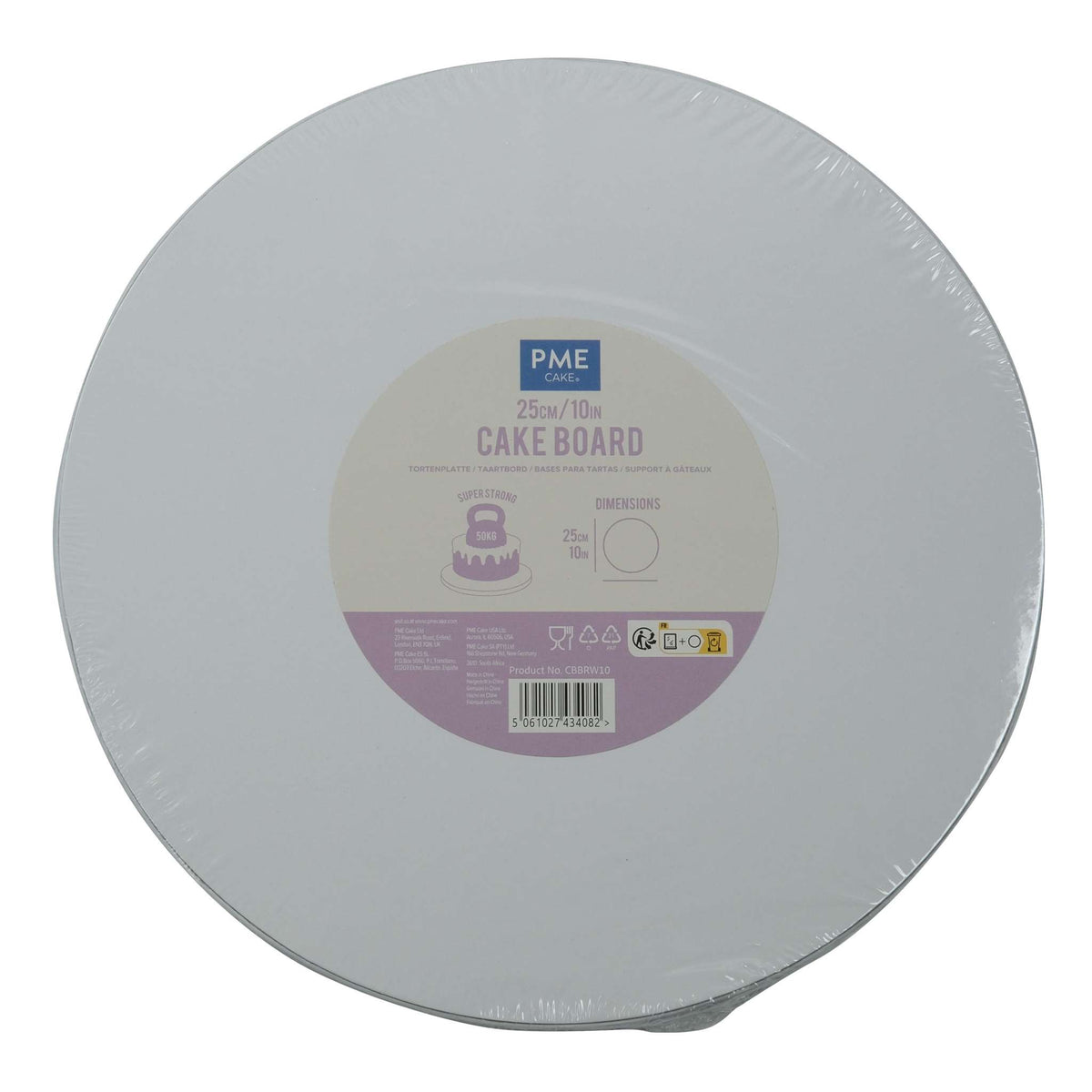 Round Banded Edge White Cake Board (25cm / 10in)