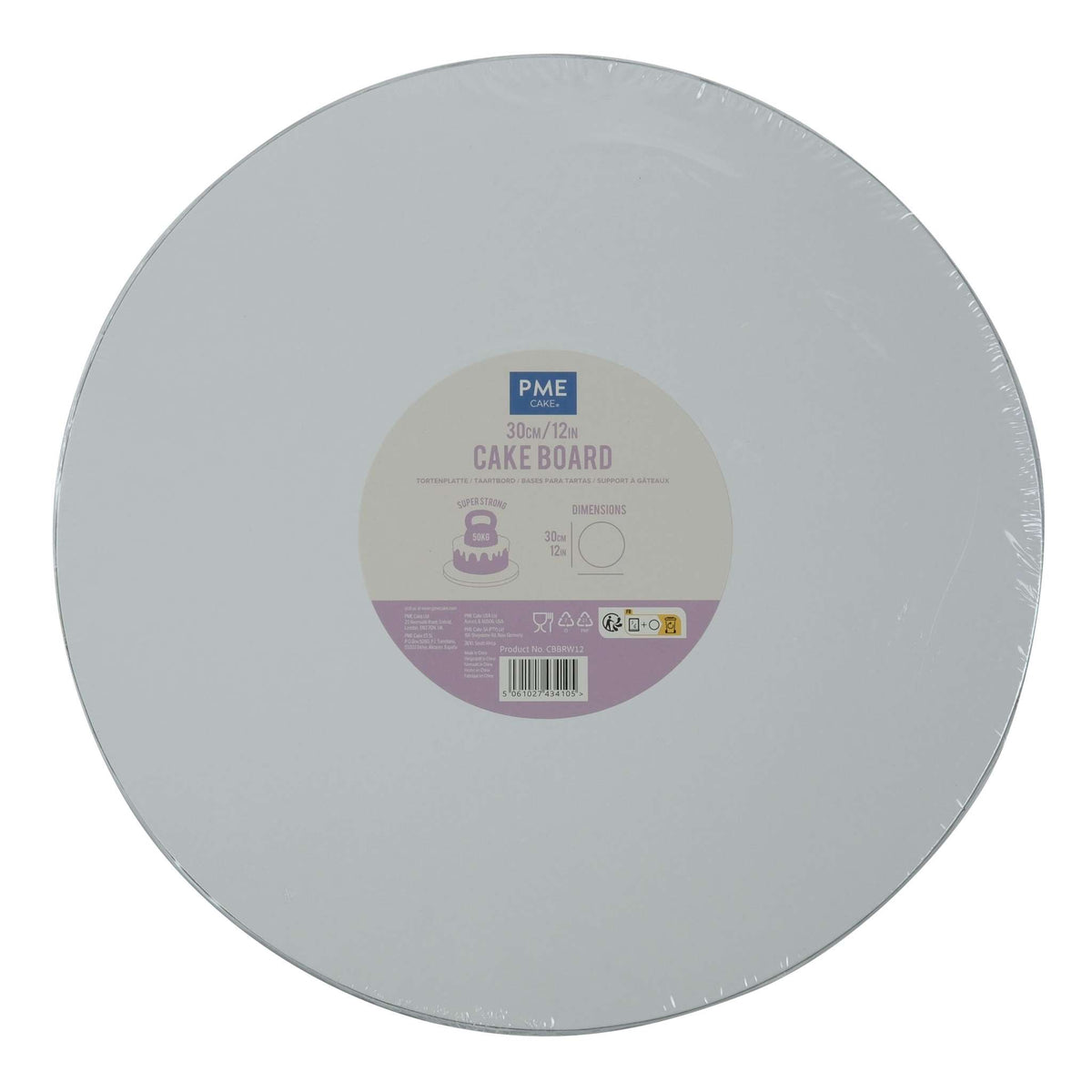 Round Banded Edge White Cake Board (30cm / 12in)