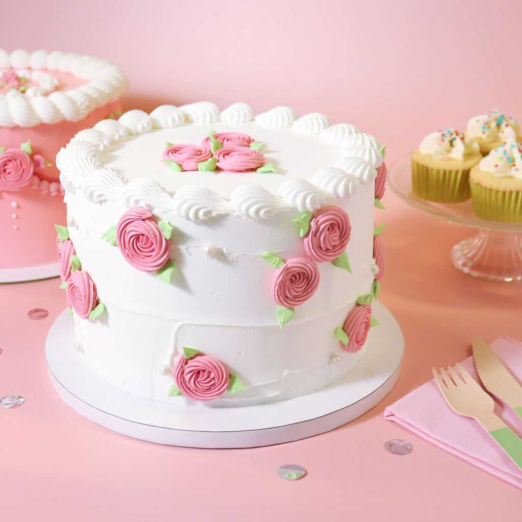 Runde Kuchenplatte mit Glatter Rand, Weiß (14" / 35cm)