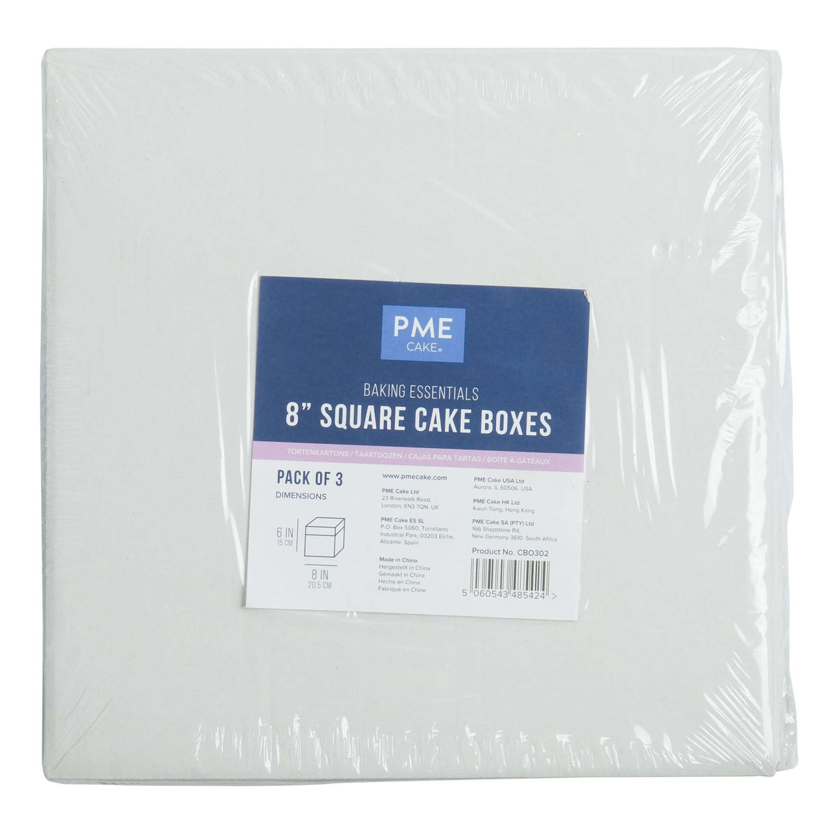 Value Cake Box (203 x 203 x 152 mm / 8 x 8 x 6”), Set of 3