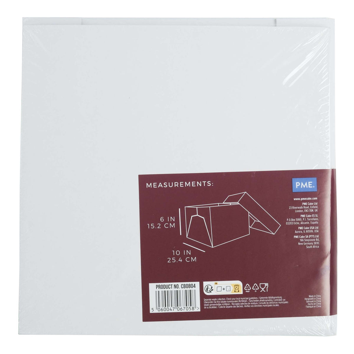 Square Premium Heavy Duty Cake Box (10" / 25.4cm)