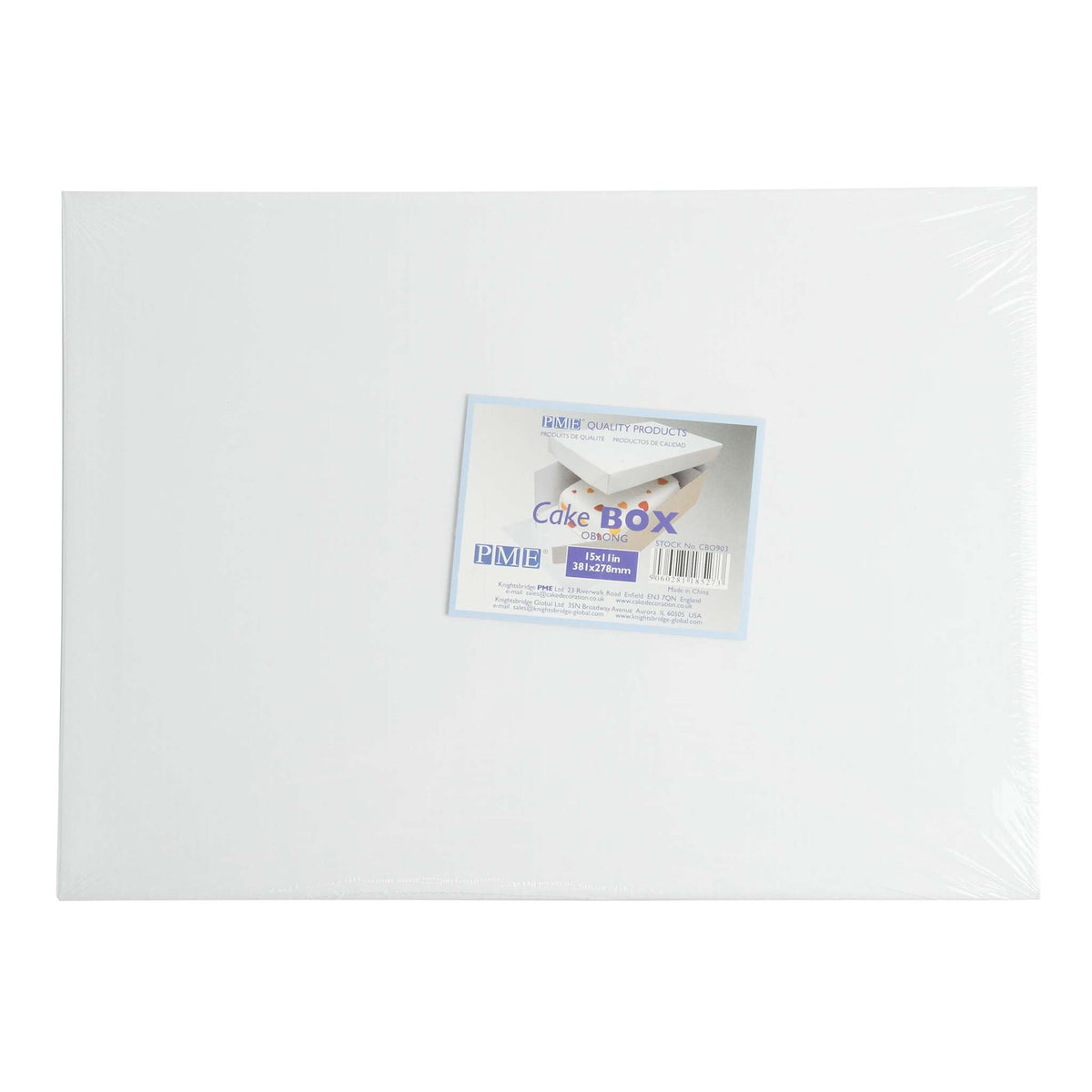 Oblong Premium Heavy Duty Cake Box (15 x 11" / 38.1 x 27.8cm)