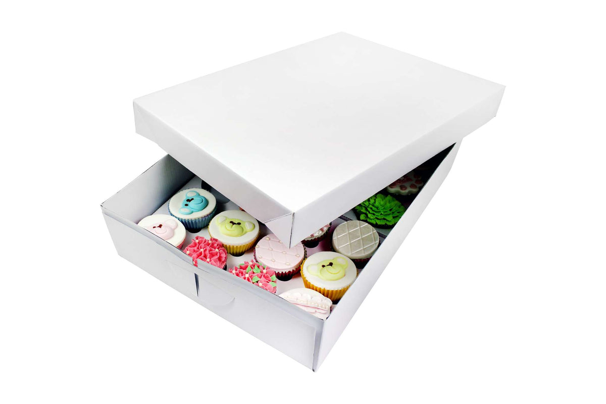 24 Cavity Premium Heavy Duty Cupcake Box  (16.7 x 12.2 x 3.5" / 42.5 x 31 x 9cm)
