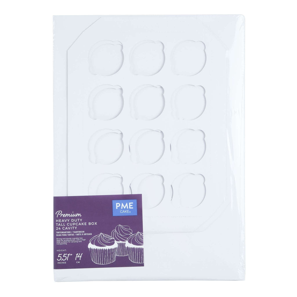 24 Cavity Premium Heavy Duty Tall Cupcake Box (17.3 x 12.5 x 5.51" / 44 x 32 x 14cm)