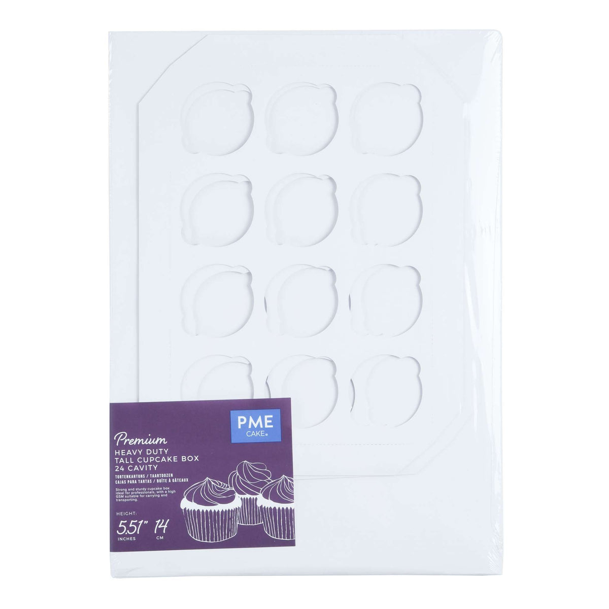 24 Cavity Premium Heavy Duty Tall Cupcake Box (17.3 x 12.5 x 5.51" / 44 x 32 x 14cm)