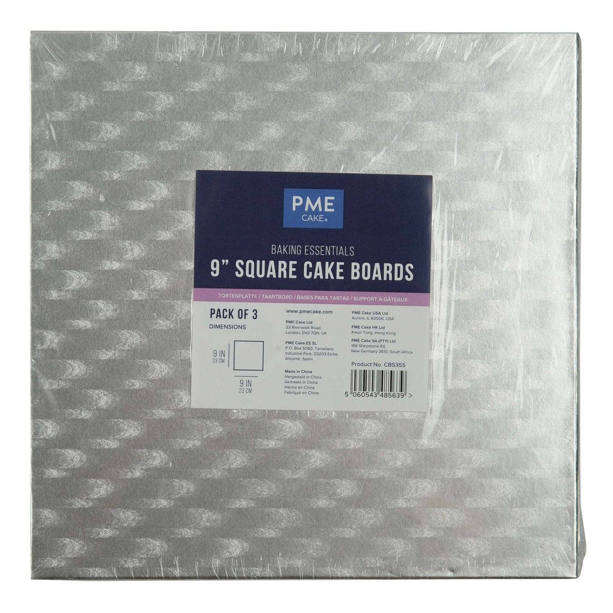 Value Square Cake Board (228mm / 9”), Set of 3