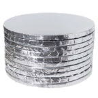 10 stuks Ronde Taartkartons met omwikkelde randen, Zilver (10" / 25cm)