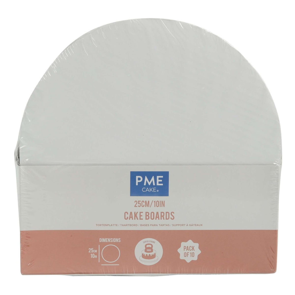 Round Wrapped Edge White Cake Boards - Pk/10 (25cm / 10in)