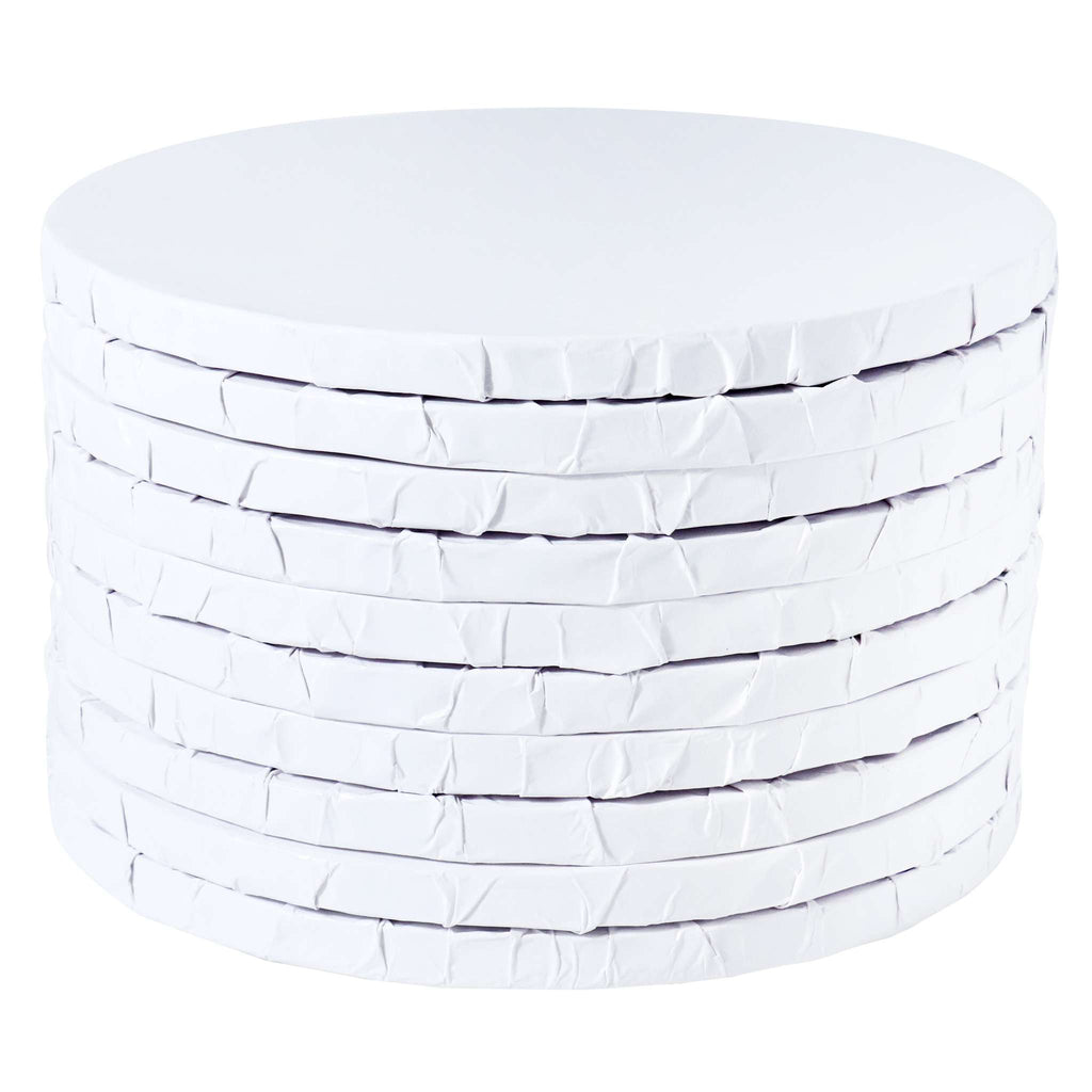 Round Wrapped Edge White Cake Boards - Pk/10 (30cm / 12in)