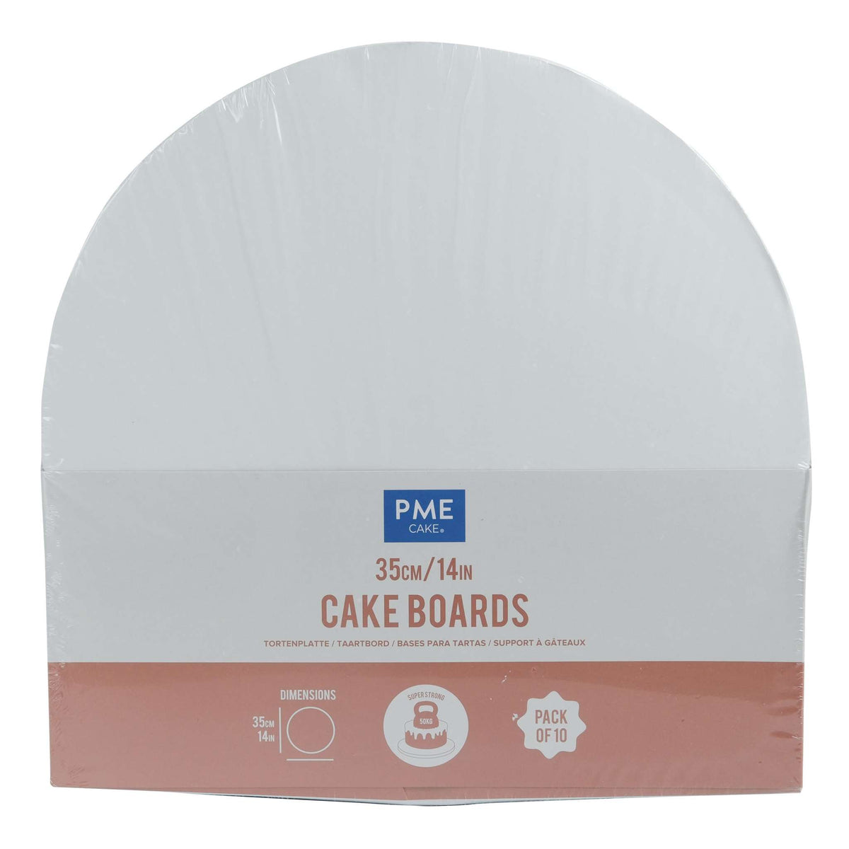 Round Wrapped Edge White Cake Boards - Pk/10 (35cm / 14in)