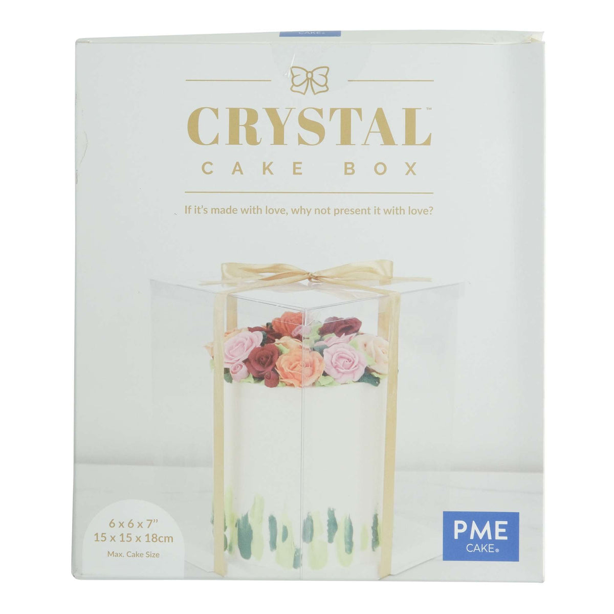 Crystal Cake Box - (150 x 150 x 180mm / 6 x 6 x 7")