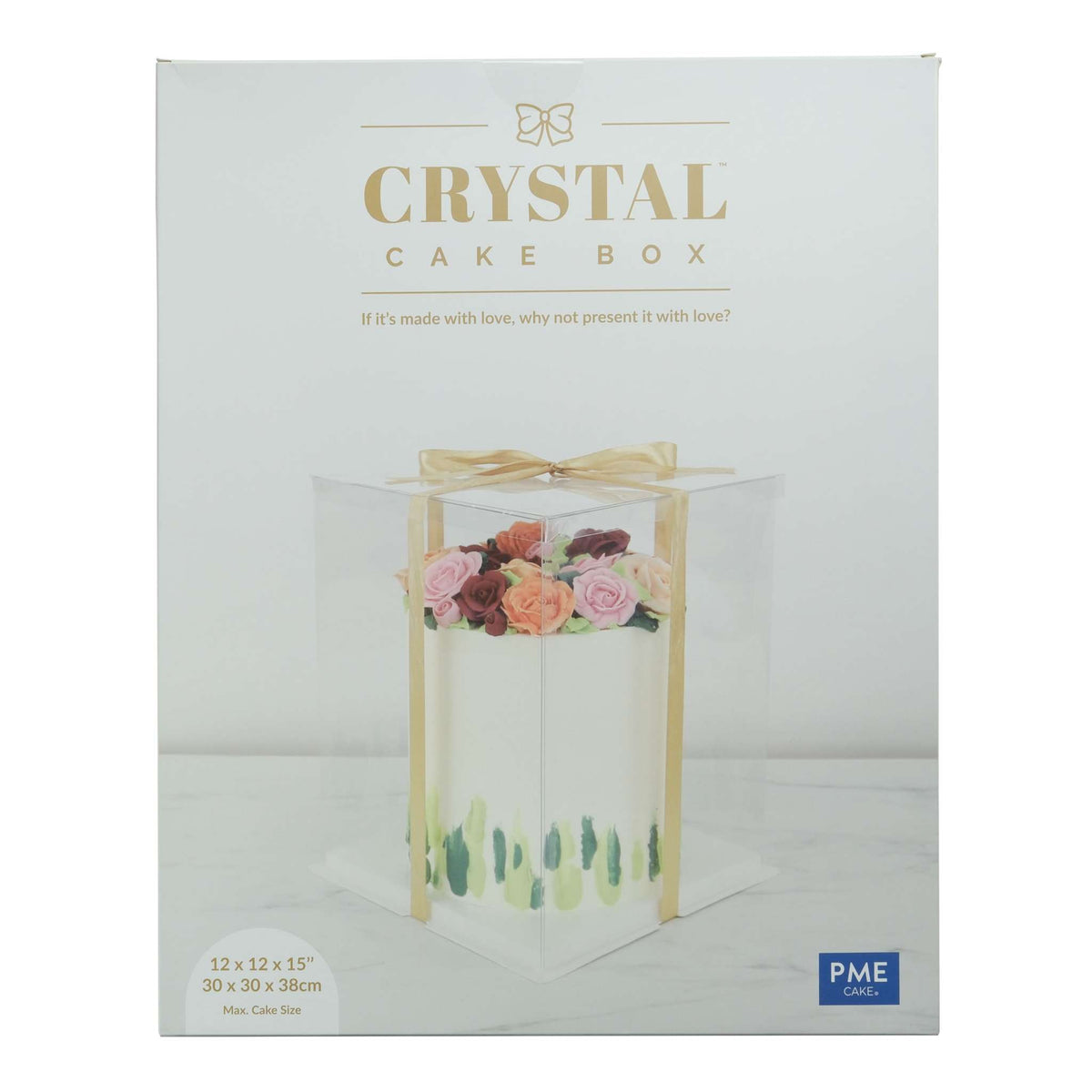 Crystal Cake Box - (300 x 300 x 380mm / 12 x 12 x 15")