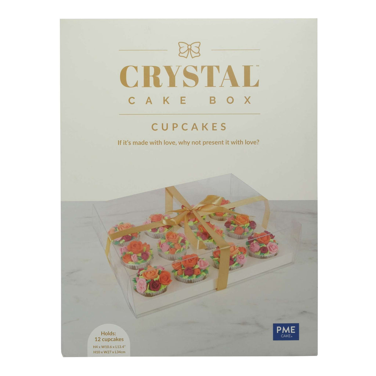 Crystal Cake Box - 12 Cupcakes (100 x 270 x 340mm / 4 x 10.6 x 13.4")
