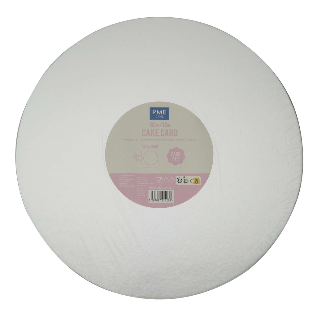 5 stuks Ronde Taartkaarten, Zilver (12" / 30cm)