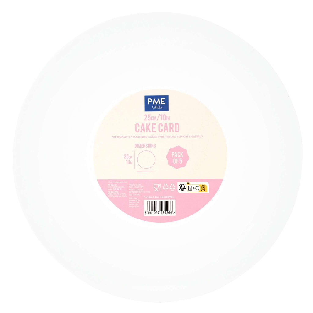 5er-set Runde Kuchenkarten, Weiß (10" / 25cm)
